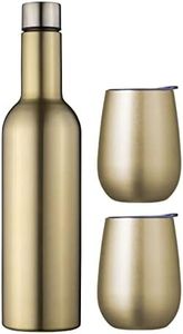 Avanti Double Wall Insulated Wine Traveller Set, Champagne Gold