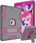 TOPSKY iPad Air Case, iPad A1474/A1475/A1476 Kids Proof Case, Heavy Duty Shockproof Rugged Defender Kickstand Protective Cover Case for iPad Air Grey Pink