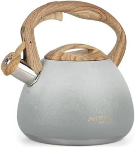 POLIVIAR Tea Kettle, 2.7 Quart Stovetop Tea Kettle, Audible Whistling Teapot with Crackle Finish, Food Grade Stainless Steel for Anti-Rust, Anti Hot Handle, Suitable for All Heat Sources (JX2023-LYW)