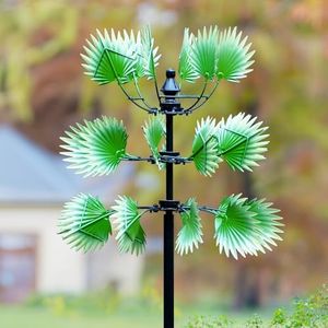 Lariander Wind Spinners Outdoor Metal Large - 360 Degree Swivel Kinetic Sculpture - Windmill for Yard and Garden, Birthday Gift for Family (70x16x16 inches)