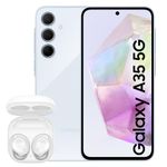 Samsung Galaxy A35 5G, Factory Unlocked Android Smartphone, 128GB, 6GB RAM, Awesome Iceblue Galaxy Buds FE Wireless Earbuds (UK Version)