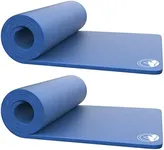Wakeman Set of 2 Foam Sleeping Mats for Camping 0.75-Inch Waterproof Sleep Pad Set with Carry Straps for Cots, Tents, or Sleepovers(Blue)