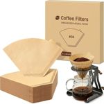 100 Count #4 Cone Coffee Filters, Unbleached Natural Paper Coffee Filters Compatible with Ninja, Cuisinart, Hamilton Beach & Most 8-12 Cup American Coffee Makers，#4 Disposable Pour Over Filter Paper