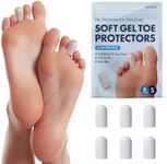 Dr. Frederick's Original Soft Gel Toe Protectors for Men & Women - 6 Pieces - Toe Caps for Foot Pain Relief - Toe Sleeves for Ingrown Toenails, Corns, Calluses, Blisters - Small - White