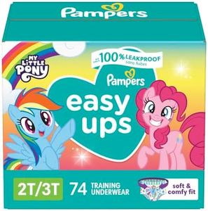 Pampers Easy Ups Girls & Boys Potty Training Pants - Size 2T-3T, 74 Count, My Little Pony Training Underwear (Packaging May Vary)