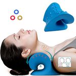 Zidzu Cervical Neck Traction Pillow - Neck Cloud & Shoulder Relaxer for Spine Alignment - for Muscle Tension, Headache, Back Pain & Stiffness - 2 Mode Spine Neck Stretcher w/Finger Massage Ring