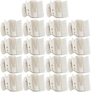 18 Pieces Hot Roller Clips Plastic Hair Curler Claw Clips Roller Clips for Small, Medium, Large and Jumbo Hair Rollers (White)
