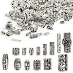 VINFUTUR 300pcs Silver Spacer Beads Mixed Tibetan Spacer Beads for Jewellery Making DIY Bracelets Necklaces