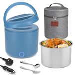 Monteka 100W Electric Lunch Box for Adults, 12V/24V/230V 3-in-1 Heated Lunch Box for Warming Meal, 1.2L Removable Lunch Container, Spill-Free, Dishwasher-Safe, for Car Truck Office, Gifts for Lover