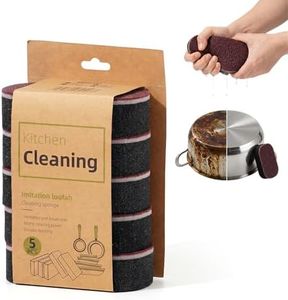 Magic Double Sided Sponge, 2026 New Kitchen Cleaning Sponge, Multi-Purpose Pot Scrubber, Emery Sponge for Cookware, Heavy Duty Sponge Brush for Home, Suitable for Family (5)