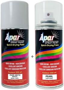 APAR Automotive Spray Paint Pearl Arctic White- Base Coat (RC Colour Name) + PC Compatible for Maruti Cars -225 ml (Pack of 2-Pcs)