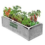 Anandi Green's 400 GSM Geo Fabric Rectangular Plant Grow Bags with PVC Pipe Support Suitable for Vegetable Terrace Outdoor Gardening Size (Grey 4Lx1.5Wx1H Fit)