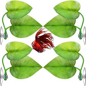 4 Pièces Hamac Feuille de Lit Betta pour Poisson Betta, Spot de Repos Léger et Réaliste, Pas de BPA, Pratique, Confortable et Sûr (Double Feuille)