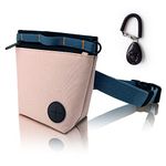 Dog Treat Pouch with Dog Training Clicker, Treat Pouch Dog Training Kit, Magnetic Closure, Hands-Free Training. (Pink)