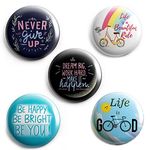 AVI 58mm Regular Size Metal Fridge Magnet Multicolour Motivational Positive Quotes with Life is a beauitful Ride Pack of 5 C5MR8002165