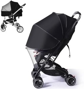 UPF50+ Sunshade Stroller Cover, Universal Breathable 3D Baby Mosquito Net, 2-in-1 Stroller Sun Shade with Two-Way Zipper, UV Protection, Privacy Netting for Stroller