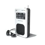 AZATOM Pro Sports S2 DAB Digital Portable FM Radio DAB DAB+ & FM - Built-in Rechargable Battery (Upto 20 Hours Playtime) - Compact - Built-in Speaker - Earphones included (S2 Silver/Black)