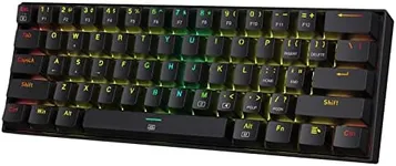 Redragon K630 Dragonborn 60% Wired RGB Gaming Keyboard, 61 Keys Compact Mechanical Keyboard with Linear Red Switch, Pro Driver Support, Black