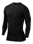 PowerLayer Compression Tops for Men and Boys Base Layers Men Running Top Thermal Shirt - Black, L