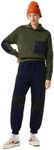 Lacoste Women's Badge Colour-Block Trackpants, Navy Blue/Black-Black-BLA, 10