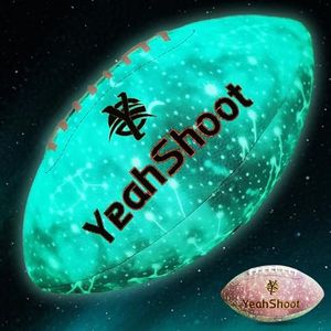 YeahShoot New Size 9 Glows in The Dark Football Luminous Rugby Ball, Durable for Night Play Cool Light up Football, Applicable to All venues (Starry Sky Purple, Official Size 9)