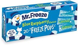 Mr Freeze Ice Pops - Naturally Flavoured Ice Lollies - Blue Raspberry Flavour Vegan Friendly Freeze Pops, 20 x 45 ml