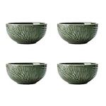 Mikasa Jardin 4-Piece Dip Bowl Set, 4 Dip Bowls for Entertaining and Parties, Green Stoneware Serving Bowls, 10cm - Gift Boxed