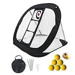 Golf Hitting Nets for Backyard Driving Indoor and Outdoor Collapsible Simulator Golf Practice Cage Training Net, with Tote Bag and Archery Target (Chipping net 32" X23.7"X26.7")