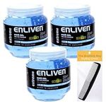 Wet Look Hair Gel for Men and Women Bundle includes Enliven Extreme 250ml x3, Styling Comb