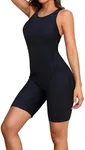 beautyin Boyleg Swimsuits for Women One Piece Athletic Racerback Swimming Suits Black