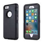 smartelf Case for iPhone 6 Plus/6s Plus Heavy Duty With Built-in Screen Protector Shockproof Dust Drop Proof Protective Cover Hard Shell for Apple iPhone 6+/6s+ 5.5 inch-Black