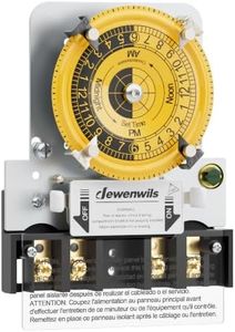 DEWENWILS T104M 24-Hour Mechanical Timer Switch (Mechanism Only), 208-277VAC DPST, 5HP 40A Pool Pump Timer Replacement, Heavy Duty, Manual Override, 2 ON/Off Time Switch for Pool Pump, Water Heater