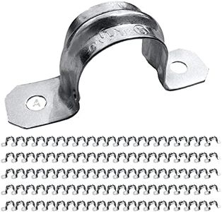 (Pack of 100) AP-10430, Heavy Duty 1/2" Two Hole Rigid Snap On Pipe Strap for Rigid and IMC Conduit Installation, Reinforced Rib for Extra Strength, Galvanized Zinc Plated Metal, Tension Clamp