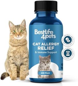 Cat Allergy Relief & Immune Support, Natural Relief for Seasonal Allergies, Itching, Sneezing, Congestion, Runny Nose, and Feline Respiratory Infections, 400 Small Odorless Tasteless Pills