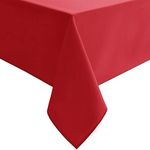 Hiasan Red Tablecloth Rectangle - Wrinkle Resistant and Waterproof Dining Room Washable Christmas Table Cloth for Dining Room, Polyester Fabric, 54 x 80 Inch