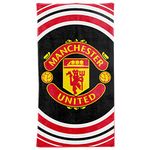 MUFC Official Manchester United Crest Beach Towel (100% Cotton-70cm x 140cm)