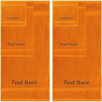 Personalized Passion Towels Set - 6 Pack Super Soft & Absorbent Turkish Cotton Towels for Bathroom, Spa, Gym, Pool and Hotels - Includes 2 Bath Towels, 2 Hand Towels, 2 Washcloths - Orange Towel Set
