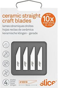 Slice 10518 Ceramic Craft Knife Cutting Blades, Ceramic, Finger Friendly, Rounded Tip, Lasts 11x Longer than Metal