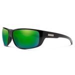 Suncloud Milestone Polarized Sunglasses, Black Frame/Green Mirror, One Size