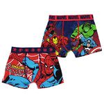 Character Boys 2 Pack Boxers Boxer Briefs Lightweight Print All Over Marvel 5-6 Yrs