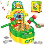 Arcade Game Toys for 3 Year Old, Electronic Mini Interactive Pounding Hammering Toys, Whack Game Mole, Gift Idea for Toddler Kids Girls Boys Ages 3 4 5 6 7 8+, Marmot Toy Cartoon Fun Style (Green)