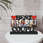 MYGIFTYSHOP Best Couple Customized Wooden Photo Frame Table Top 12 X 8 Inch - | Anniversary Wedding Marriage Love Gift | For husband wife parents bhaiya bhabhi friends, Tabletop