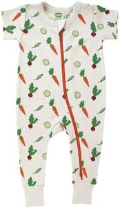 PARADE Organic Signature Print '2-Way' Zip Romper Short Sleeve Veggies 3-6 Months