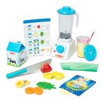 Melissa & Doug Smoothie + Shakes Blender Set | Toddler toys | Wooden toys | Toy kitchen | Play kitchen | Kitchen accessories | Play food | Toys for 2 year old boy or girl | Gift for boy or girl