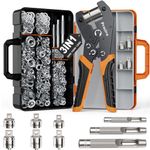 Preciva 3-Size Grommet Tool Kit - 6mm 10mm 12mm Hole Punch & Eyelet Setting Tool with 300Pcs Grommets | Handheld Eyelet Plier for Tarps, Tents, Canvas, Vinyl & Leather Crafting