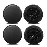 MOONET Tire Covers for RV Wheel (4 Pack Black), Oxford Waterproof UV Sun Protectors for Motorhome Boat Trailer Camper Van SUV,D99cm x H28cm for Diameter 36"-39"