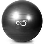 Exercise Ball -Professional Grade Exercise Equipment Anti Burst Tested with Hand Pump- Supports 2200lbs- Includes Workout Guide Access- 55cm/65cm/75cm/85cm Balance Balls (Dark Grey, 75 cm)