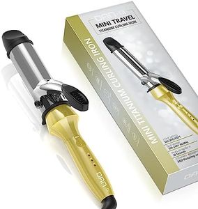 1 1/4 Inch Curling Iron 10 Inch Length Travel Curling Iron Mini with 3 Temperatures, Dual Voltage & Rapid Heating Small Titanium Curling Wand