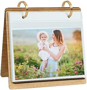 ZEEYUAN 60 Pockets of 4x6 Photo Frame Flip Photo Album on Stand 4x6 Picture Frames Collection for Desktop