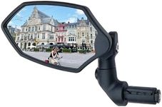 Hafny New Bar End Bike Mirror, HD Glass Lens, Ajustable & Rotatable Safe Rearview Bicycle Mirror, Blast-Resistant, HF-M6002-FR08 (Silver Glass (Universal Left or Right), 1 pc)